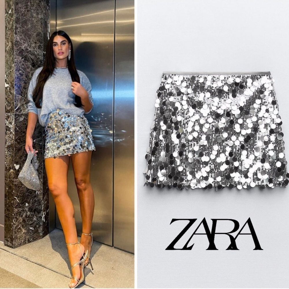 ZARA SEQUIN MINI SKIRT BLOGGERES FAVORITE size Small